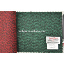 Herringbone 100% laine harris tweed tissu de couleur verte